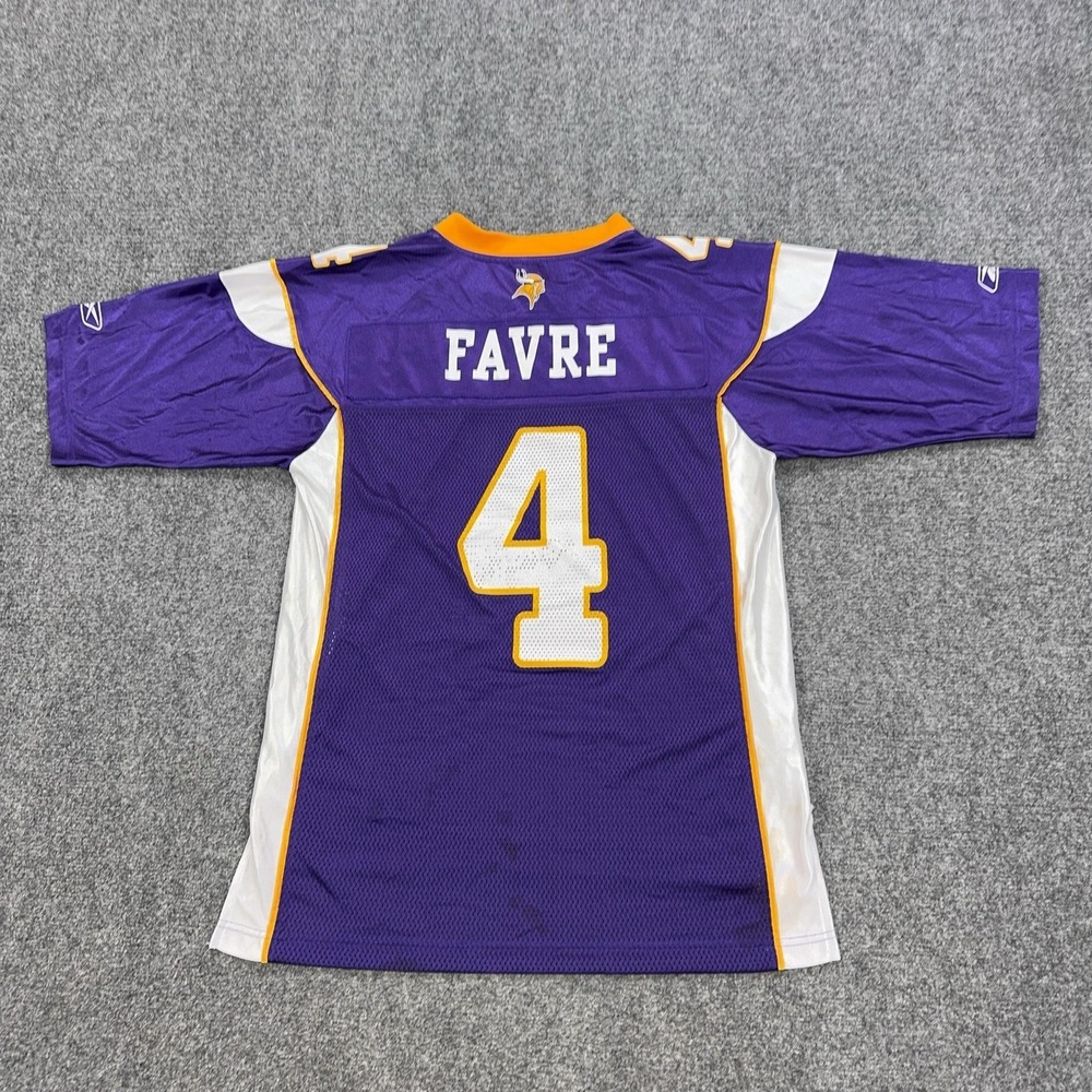 Minnesota Vikings Jersey Mens Medium Purple NFL Football Brett Favre 4 Reebok - Picture 15 of 16